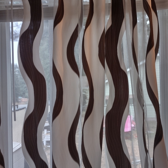 JCPenney curtains 6pc. Wave stripes - Picture 3 of 4